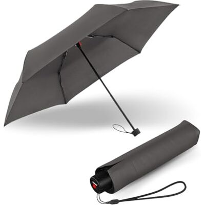Knirps Regenschirm C.050 Small Manual Dark Grey mit Schirmtasche I kleiner Regenschirm für unterwegs I Handöffner Taschenschirm I windstabiler & leichter Mini Schirm Knirps Regenschirm C.050 Small Manual Dark Grey mit Schirmtasche I kleiner Regenschirm für unterwegs I Handöffner Taschenschirm I windstabiler & leichter Mini Schirm