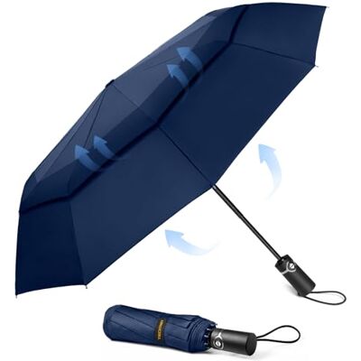 TECKNET Regenschirm Sturmfest für Regen, Automatik Groß Taschenschirm mit 10 Rippen, 104 cm Windsicher Schirm, Faltbar Kompakte Reise Golf Umbrella für Herren und Damen TECKNET Regenschirm Sturmfest für Regen, Automatik Groß Taschenschirm mit 10 Rippen, 104 cm Windsicher Schirm, Faltbar Kompakte Reise Golf Umbrella für Herren und Damen