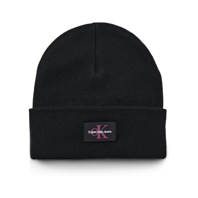 Calvin Damen Strickmütze Monologo Beanie mit Logo, Schwarz (Black), Einheitsgröße Calvin Damen Strickmütze Monologo Beanie mit Logo, Schwarz (Black), Einheitsgröße