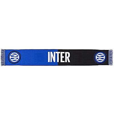 Inter Schal mit Jaquard-Logo, Unisex-Erwachsene, zweifarbig, schwarz/blau, Einheitsgröße Inter Schal mit Jaquard-Logo, Unisex-Erwachsene, zweifarbig, schwarz/blau, Einheitsgröße