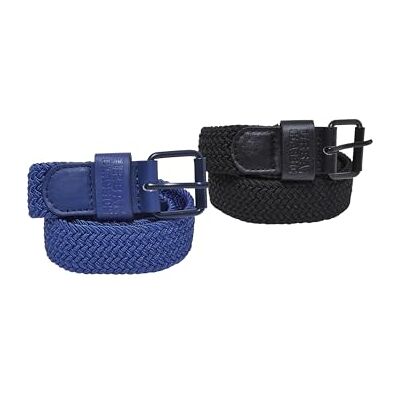 Urban Classics Unisex Gürtel Elastic Belt Set Kids black/spaceblue S/M Urban Classics Unisex Gürtel Elastic Belt Set Kids black/spaceblue S/M
