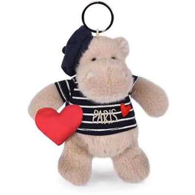 Doudou et Compagnie Schlüsselanhänger Plüsch, Nilpferd, Matrosenmotiv, 14 cm, Kollektion Amour de Paris – Plüschfigur mit Barett & Herz – Geschenkidee Souvenir Paris für Erwachsene und Kinder Doudou et Compagnie Schlüsselanhänger Plüsch, Nilpferd, Matrosenmotiv, 14 cm, Kollektion Amour de Paris – Plüschfigur mit Barett & Herz – Geschenkidee Souvenir Paris für Erwachsene und Kinder