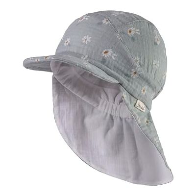 Sterntaler Schirmmütze mit Nackenschutz Gänseblumen für Mädchen Kinder Mütze Sonnenkappe Kinder aus Baumwolle steingrün, 51 Sterntaler Schirmmütze mit Nackenschutz Gänseblumen für Mädchen Kinder Mütze Sonnenkappe Kinder aus Baumwolle steingrün, 51