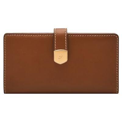 Fossil Lennox Leder Tab Clutch Geldbörse Damen Mittelbraun (Modell SL10036200), Braun, Einheitsgröße Fossil Lennox Leder Tab Clutch Geldbörse Damen Mittelbraun (Modell SL10036200), Braun, Einheitsgröße