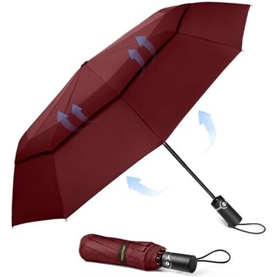 TECKNET Regenschirm Sturmfest für Regen, Automatik Groß Taschenschirm mit 10 Rippen, 104 cm Windsicher Schirm, Faltbar Kompakte Reise Golf Umbrella für Herren und Damen TECKNET Regenschirm Sturmfest für Regen, Automatik Groß Taschenschirm mit 10 Rippen, 104 cm Windsicher Schirm, Faltbar Kompakte Reise Golf Umbrella für Herren und Damen