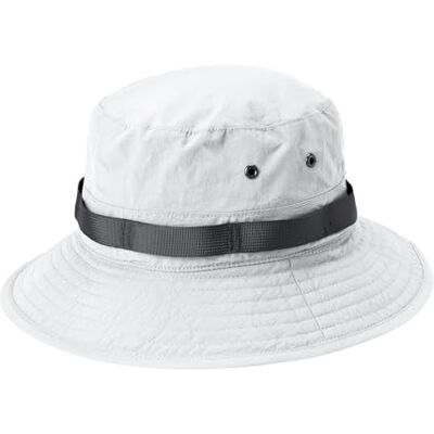 Amazon Herren Outdoor-Sonnenhut mit Breiter Krempe aus Gewaschenem Nylon, Weiß, S-M Amazon Herren Outdoor-Sonnenhut mit Breiter Krempe aus Gewaschenem Nylon, Weiß, S-M