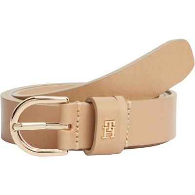 Tommy Hilfiger Damen Gürtel Essential Effortless 2,5 cm Ledergürtel, Beige (Classic Khaki), 75 cm Tommy Hilfiger Damen Gürtel Essential Effortless 2,5 cm Ledergürtel, Beige (Classic Khaki), 75 cm