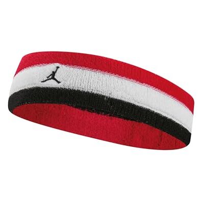 Nike Jordan Terry Headband – Basketball Stirnband aus Frottee – Schweißabsorbierendes Sport Headband, Fire Red/White/Black/Black, One Size Nike Jordan Terry Headband – Basketball Stirnband aus Frottee – Schweißabsorbierendes Sport Headband, Fire Red/White/Black/Black, One Size