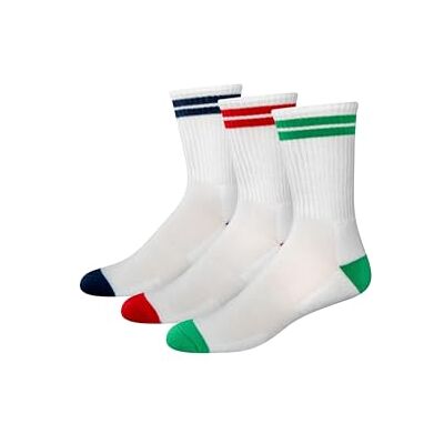 Amazon Unisex Pickleball-Crew-Sportsocken, 3 Paar, Grün/Marineblau/Rot, 8-12 Amazon Unisex Pickleball-Crew-Sportsocken, 3 Paar, Grün/Marineblau/Rot, 8-12