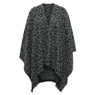 Cecil Cape mit Leo-Muster dried olive green A Cecil Cape mit Leo-Muster dried olive green A