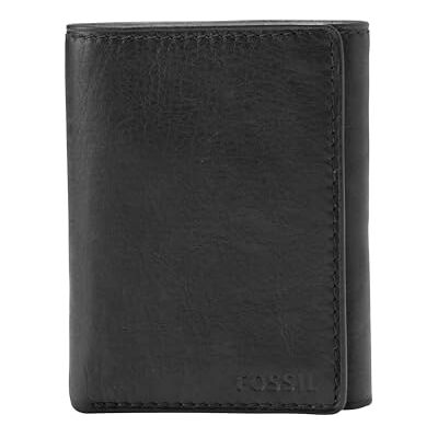 Fossil Herren Leder Trifold Geldbörse, Ingram Black, Einheitsgröße Fossil Herren Leder Trifold Geldbörse, Ingram Black, Einheitsgröße