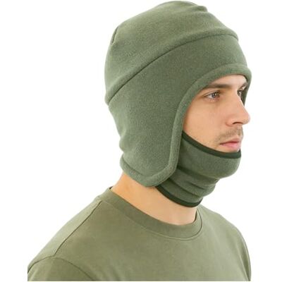 LLmoway Herren Warme 2 in 1 Mütze Winter Fleece Earflap Skull Sport Beanie Skimaske, Armee-grün, MEDIUM LLmoway Herren Warme 2 in 1 Mütze Winter Fleece Earflap Skull Sport Beanie Skimaske, Armee-grün, MEDIUM