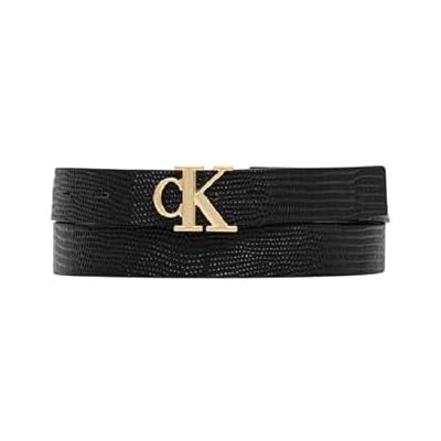 Calvin Damen Gürtel Monogram Buckle 2,5 cm Ledergürtel, Schwarz (Black), 85 cm Calvin Damen Gürtel Monogram Buckle 2,5 cm Ledergürtel, Schwarz (Black), 85 cm