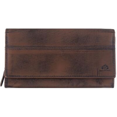 Greenburry Geldbörse Destressed Long Wallet RFID Teak Brown Dunkelbraun Greenburry Geldbörse Destressed Long Wallet RFID Teak Brown Dunkelbraun