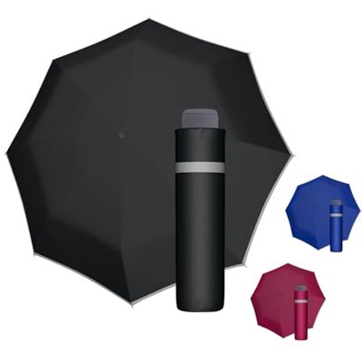 Doppler Regenschirm Mini Light Up Reflex in schwarz I Regenschirm mit reflektierendem Rand I Handöffner Taschenregenschirm I Mini Schirm mit Schirmtasche I Leichter Taschenschirm für unterwegs Doppler Regenschirm Mini Light Up Reflex in schwarz I Regenschirm mit reflektierendem Rand I Handöffner Taschenregenschirm I Mini Schirm mit Schirmtasche I Leichter Taschenschirm für unterwegs