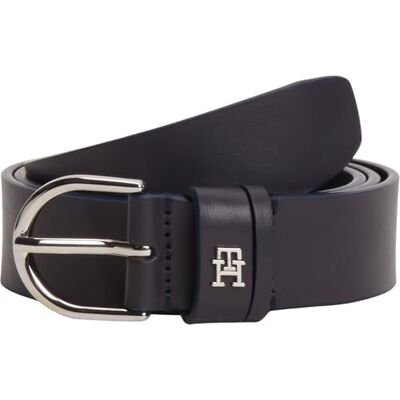 Tommy Hilfiger Damen Gürtel Essential Effortless 3,0 cm mit Dornschließe, Blau (Space Blue), 90 cm Tommy Hilfiger Damen Gürtel Essential Effortless 3,0 cm mit Dornschließe, Blau (Space Blue), 90 cm