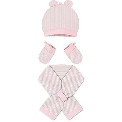 MAC BEEN MacBeen Unisex Kinder Handschuhe, Mütze und Schal für Neugeborene von 0 bis 6 Monaten Farbe Rosa Winter-Zubehör-Set, S MAC BEEN MacBeen Unisex Kinder Handschuhe, Mütze und Schal für Neugeborene von 0 bis 6 Monaten Farbe Rosa Winter-Zubehör-Set, S