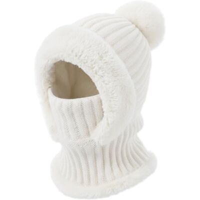 DRESHOW Wintermützen für Damen Balaclava Strickmütze Skull Cap mit Kordelzug Warmer Kapuzenschal Mütze DRESHOW Wintermützen für Damen Balaclava Strickmütze Skull Cap mit Kordelzug Warmer Kapuzenschal Mütze