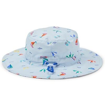 Amazon x Sofia Grainge Unisex Baby Baumwoll-Angelhut, Hellblauer Strand, 0-3 Monate Amazon x Sofia Grainge Unisex Baby Baumwoll-Angelhut, Hellblauer Strand, 0-3 Monate
