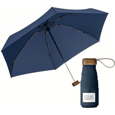 Le Monde du Parapluie Mini Regenschirm 5 Klappschirm Schirm UV-Schutz UPF 50+ UV Schutz Leicht und kompakt Reiseformat Tasche Winddicht Holzgriff mit Stoffbezug Lapisblau Le Monde du Parapluie Mini Regenschirm 5 Klappschirm Schirm UV-Schutz UPF 50+ UV Schutz Leicht und kompakt Reiseformat Tasche Winddicht Holzgriff mit Stoffbezug Lapisblau