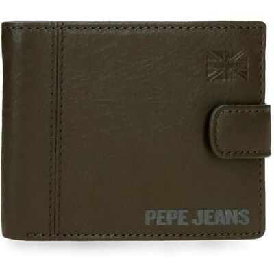 Pepe Jeans Cortland Horizontale Geldbörse mit Klickverschluss, Grün, 11 x 8,5 x 1 cm, Leder von Joumma Bags Pepe Jeans Cortland Horizontale Geldbörse mit Klickverschluss, Grün, 11 x 8,5 x 1 cm, Leder von Joumma Bags