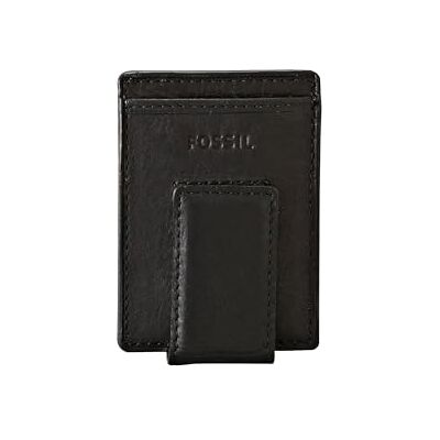 Fossil Herren Leder Minimalistisch Magnetisch Kartenetui mit Geldklammer Fronttasche Brieftasche für Männer, Ingram Black, Einheitsgröße Fossil Herren Leder Minimalistisch Magnetisch Kartenetui mit Geldklammer Fronttasche Brieftasche für Männer, Ingram Black, Einheitsgröße