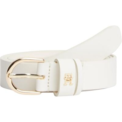 Tommy Hilfiger Damen Gürtel Essential Effortless 2,5 cm Ledergürtel, Weiß (Th Optic White), 80 cm Tommy Hilfiger Damen Gürtel Essential Effortless 2,5 cm Ledergürtel, Weiß (Th Optic White), 80 cm