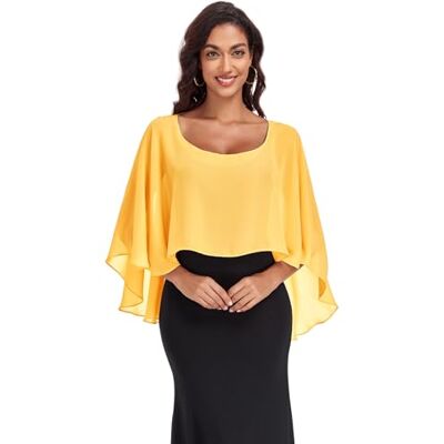 Pukguro Damen Pashmina-Schal, gelb, Einheitsgröße Pukguro Damen Pashmina-Schal, gelb, Einheitsgröße