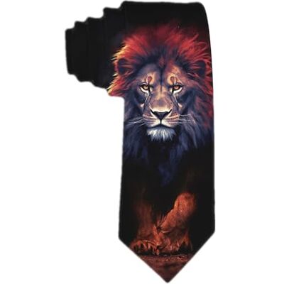 SARA NELL Herren Klassische gewebte Krawatte Seide Krawatte Fire Lion King Animal Krawatte SARA NELL Herren Klassische gewebte Krawatte Seide Krawatte Fire Lion King Animal Krawatte