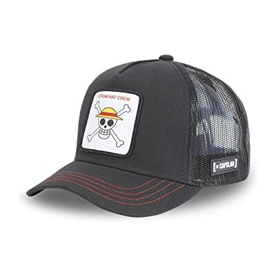 Capslab Straw Hat Crew One Piece Black Trucker Cap One-Size Capslab Straw Hat Crew One Piece Black Trucker Cap One-Size