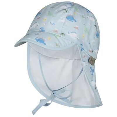 Sterntaler Schirmmütze Nackenschutz Dinowelt – Leichte Kindermütze aus Baumwoll-Popeline mit Dino-Print, elastischem Gummibund, Bindeband und weichem Innenfutter, UV-Schutz 50+ – Hellblau, Größe 45 Sterntaler Schirmmütze Nackenschutz Dinowelt – Leichte Kindermütze aus Baumwoll-Popeline mit Dino-Print, elastischem Gummibund, Bindeband und weichem Innenfutter, UV-Schutz 50+ – Hellblau, Größe 45