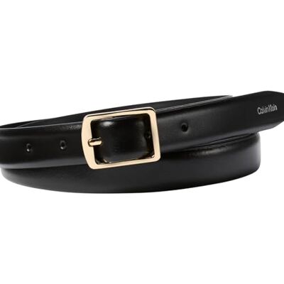 Calvin Damen Gürtel Classic Square Buckle Belt 2,0 cm Ledergürtel, Schwarz (Black), 85 cm Calvin Damen Gürtel Classic Square Buckle Belt 2,0 cm Ledergürtel, Schwarz (Black), 85 cm