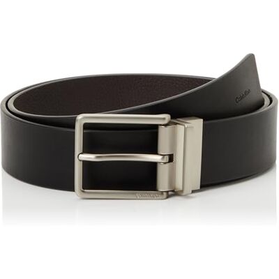 Calvin Herren Gürtel Smooth 4,0 cm mit Dornschließe, Schwarz (Black/Ck Dark Brown/Brushed Nic), 100 cm Calvin Herren Gürtel Smooth 4,0 cm mit Dornschließe, Schwarz (Black/Ck Dark Brown/Brushed Nic), 100 cm
