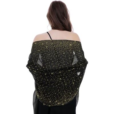 Banetteta Sternennacht Schals und Wraps für Abendkleider/Hochzeiten Schal Wrap Glänzender Schal…, A. Schwarz/Gold Sterne, Large Banetteta Sternennacht Schals und Wraps für Abendkleider/Hochzeiten Schal Wrap Glänzender Schal…, A. Schwarz/Gold Sterne, Large