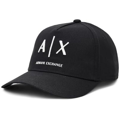 Armani Exchange Men's Casual Front 3D Printed Logo Baseball Cap, Black, One Size Armani Exchange Men's Casual Front 3D Printed Logo Baseball Cap, Black, One Size