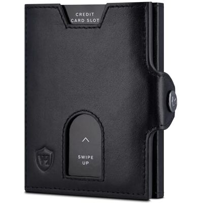 VON HEESEN Slim Wallet mit RFID Schutz Geldbörse Herren klein Mini Geldbeutel Damen Portmonee Kartenetui Echtleder Karten Portemonnaie Leder Kreditkartenetui Schwarz Glatt VON HEESEN Slim Wallet mit RFID Schutz Geldbörse Herren klein Mini Geldbeutel Damen Portmonee Kartenetui Echtleder Karten Portemonnaie Leder Kreditkartenetui Schwarz Glatt