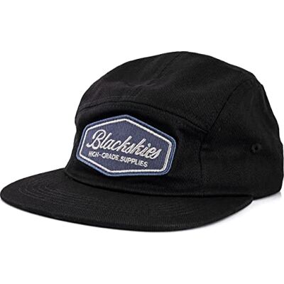 Blackskies ® Oasis 5-Panel Cap Herren Damen Unisex Baseball Mütze Kappe Basecap Verstellbar Surf Skate Basecap Camper Pechschwarz-Navyblau Blackskies ® Oasis 5-Panel Cap Herren Damen Unisex Baseball Mütze Kappe Basecap Verstellbar Surf Skate Basecap Camper Pechschwarz-Navyblau
