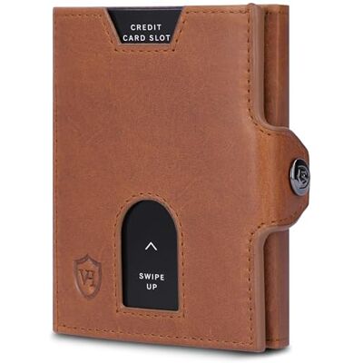 VON HEESEN Slim Wallet mit Münzfach & RFID Schutz Geldbörse Herren klein Mini Geldbeutel Damen Portmonee Kartenetui Echtleder Karten Portemonnaie Leder Kreditkartenetui Cognac (Waxy) VON HEESEN Slim Wallet mit Münzfach & RFID Schutz Geldbörse Herren klein Mini Geldbeutel Damen Portmonee Kartenetui Echtleder Karten Portemonnaie Leder Kreditkartenetui Cognac (Waxy)