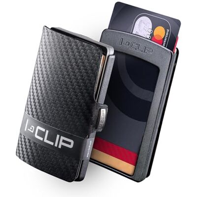 I-CLIP Original Herren Geldbörse Slim Wallet mit Geldklammer Mini-Portemonnaie mit Platz für bis zu 12 Karten Ultraleicht mit nur 22g Echtleder in Carbon-Optik Schwarzer Rahmen I-CLIP Original Herren Geldbörse Slim Wallet mit Geldklammer Mini-Portemonnaie mit Platz für bis zu 12 Karten Ultraleicht mit nur 22g Echtleder in Carbon-Optik Schwarzer Rahmen