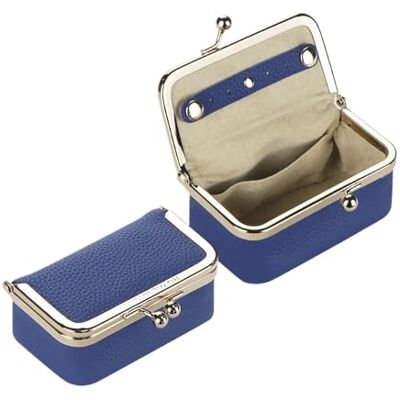LSYHHXC Portemonnaie Damen Echtleder-Schmuckkästchen, Mini-Etui for Ringe, Halsketten und Ohrringe, Kiss Lock-Geldbörse for Damen(Royal Blue) LSYHHXC Portemonnaie Damen Echtleder-Schmuckkästchen, Mini-Etui for Ringe, Halsketten und Ohrringe, Kiss Lock-Geldbörse for Damen(Royal Blue)