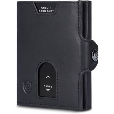 VON HEESEN Slim Wallet mit Münzfach & RFID Schutz Geldbörse Herren klein Mini Geldbeutel Damen Portmonee Kartenetui Echtleder Karten Portemonnaie Leder Kreditkartenetui Schwarz (Waxy) VON HEESEN Slim Wallet mit Münzfach & RFID Schutz Geldbörse Herren klein Mini Geldbeutel Damen Portmonee Kartenetui Echtleder Karten Portemonnaie Leder Kreditkartenetui Schwarz (Waxy)