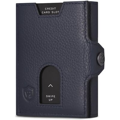 VON HEESEN Slim Wallet mit XL Münzfach & RFID Schutz Leder Geldbörse Herren klein Mini Geldbeutel Damen Portmonee Kartenetui Echtleder Karten Portemonnaie Kreditkartenetui Blau VON HEESEN Slim Wallet mit XL Münzfach & RFID Schutz Leder Geldbörse Herren klein Mini Geldbeutel Damen Portmonee Kartenetui Echtleder Karten Portemonnaie Kreditkartenetui Blau