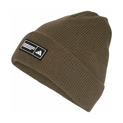 Adidas Unisex Essentials Label Beanie Cuffed Hat, Olive strata/White, XXS-XS Adidas Unisex Essentials Label Beanie Cuffed Hat, Olive strata/White, XXS-XS