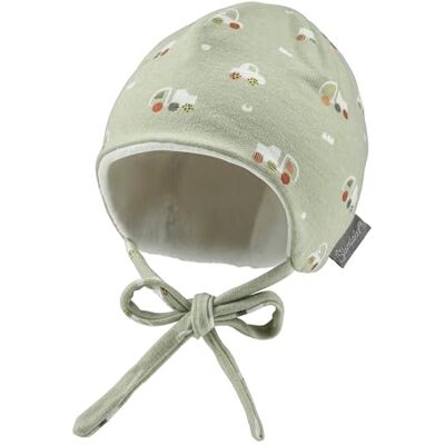 Sterntaler Beanie Bedruckt mit Autos Jungen Baby und Kinder Mütze mit angeschnittenen Ohrenklappen und Bindeband gefüttert mit Baumwollfleece- blassgrün, 41 Sterntaler Beanie Bedruckt mit Autos Jungen Baby und Kinder Mütze mit angeschnittenen Ohrenklappen und Bindeband gefüttert mit Baumwollfleece- blassgrün, 41