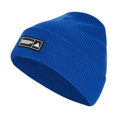 Adidas Unisex Essentials Label Beanie Cuffed Hat, Team royal Blue/White, L-XL Adidas Unisex Essentials Label Beanie Cuffed Hat, Team royal Blue/White, L-XL