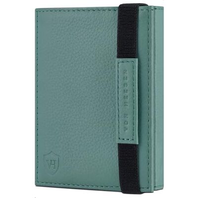 VON HEESEN Slim Wallet mit RFID Schutz Geldbörse Herren klein Mini Geldbeutel Damen Portmonee Kartenetui Echtleder Karten Portemonnaie Leder Kreditkartenetui Silver-Pine VON HEESEN Slim Wallet mit RFID Schutz Geldbörse Herren klein Mini Geldbeutel Damen Portmonee Kartenetui Echtleder Karten Portemonnaie Leder Kreditkartenetui Silver-Pine