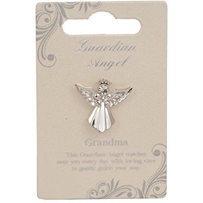 Guardian Angel Silberne Engel-Brosche für Oma, Anstecknadel mit Strass für Männer und Frauen, Anzug, Smoking, Krawatte, Hut mit inspirierender Botschaft für religiöse, Gedenkveranstaltungen & Guardian Angel Silberne Engel-Brosche für Oma, Anstecknadel mit Strass für Männer und Frauen, Anzug, Smoking, Krawatte, Hut mit inspirierender Botschaft für religiöse, Gedenkveranstaltungen &