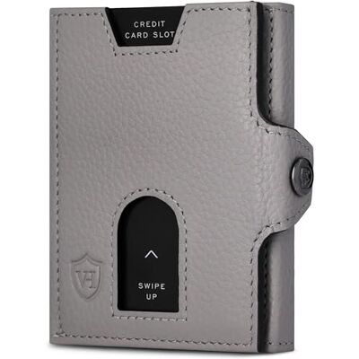 VON HEESEN Slim Wallet mit XL Münzfach & RFID Schutz Leder Geldbörse Herren klein Mini Geldbeutel Damen Portmonee Kartenetui Echtleder Karten Portemonnaie Kreditkartenetui Grau VON HEESEN Slim Wallet mit XL Münzfach & RFID Schutz Leder Geldbörse Herren klein Mini Geldbeutel Damen Portmonee Kartenetui Echtleder Karten Portemonnaie Kreditkartenetui Grau