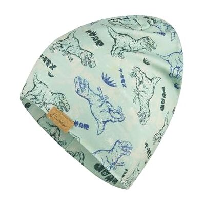 Sterntaler Beanie aus Soft Touch Jersey mit Saurier-Print, Zwei Tragevarianten – Jungen – weich und pflegeleicht – Mütze für Baby und Kinder, steingrün, Größe 49 Sterntaler Beanie aus Soft Touch Jersey mit Saurier-Print, Zwei Tragevarianten – Jungen – weich und pflegeleicht – Mütze für Baby und Kinder, steingrün, Größe 49
