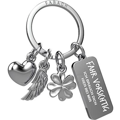 FABACH Schutzengel Schlüsselanhänger 3 Charms mit Gravur Schutzengel Auto Schlüsselanhänger für Autofahrer Geschenk Engel Glücksbringer Auto Führerschein Fahr vorsichtig ich brauch dich FABACH Schutzengel Schlüsselanhänger 3 Charms mit Gravur Schutzengel Auto Schlüsselanhänger für Autofahrer Geschenk Engel Glücksbringer Auto Führerschein Fahr vorsichtig ich brauch dich